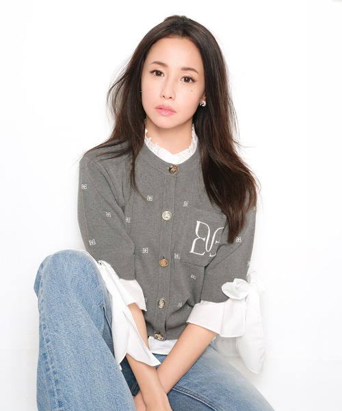 PAPILLON EMBROIDERY ATTACHED CARDIGAN（カーディガン/ボレロ）｜EIMY