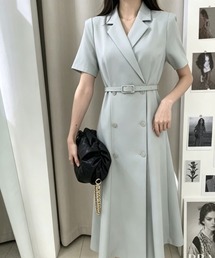 襟付きワンピース」に該当するワンピース（ブルー・ネイビー/青色系