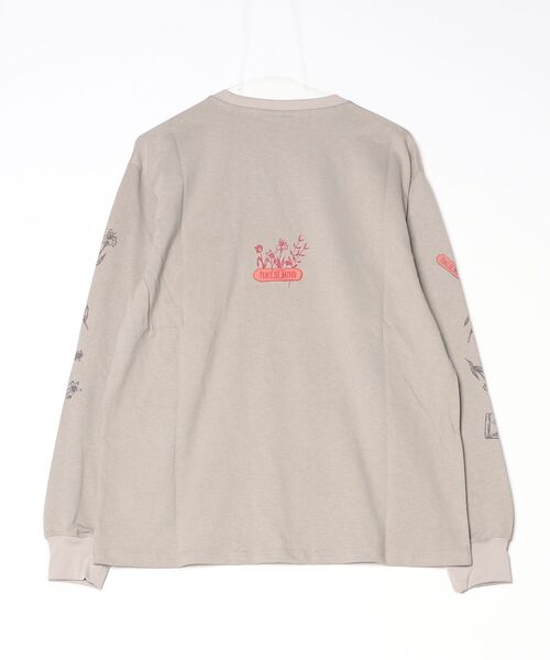 ONEXONE(ワンフォーワン)の「【ONEXONE/ワンフォーワン】PEACE LONG SLEEVE T-SHIRTS(Tシャツ/カットソー・メンズ・グレイッシュベージュ/ブラック・MEDIUM/LARGE)」の4枚目の写真