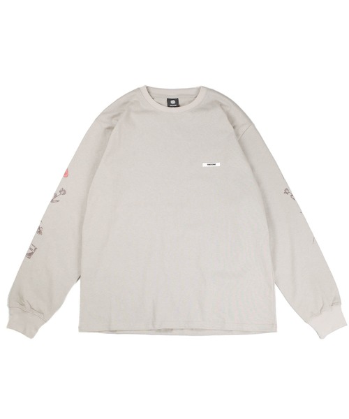 ONEXONE(ワンフォーワン)の「【ONEXONE/ワンフォーワン】PEACE LONG SLEEVE T-SHIRTS(Tシャツ/カットソー・メンズ・グレイッシュベージュ/ブラック・MEDIUM/LARGE)」の2枚目の写真