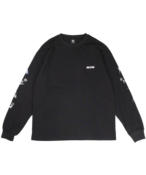 ONEXONE(ワンフォーワン)の「【ONEXONE/ワンフォーワン】PEACE LONG SLEEVE T-SHIRTS(Tシャツ/カットソー・メンズ・グレイッシュベージュ/ブラック・MEDIUM/LARGE)」の1枚目の写真