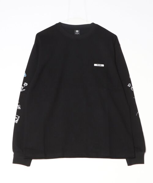 ONEXONE(ワンフォーワン)の「【ONEXONE/ワンフォーワン】PEACE LONG SLEEVE T-SHIRTS(Tシャツ/カットソー・メンズ・グレイッシュベージュ/ブラック・MEDIUM/LARGE)」の7枚目の写真