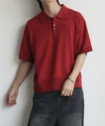 welise（ウェライズ）の「【welise ウェライズ】サマースムースニット メニーボタン 半袖 ショート丈 ポロシャツ（ポロシャツ）」