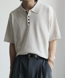 welise（ウェライズ）の「【welise ウェライズ】サマースムースニット メニーボタン 半袖 ショート丈 ポロシャツ（ポロシャツ）」