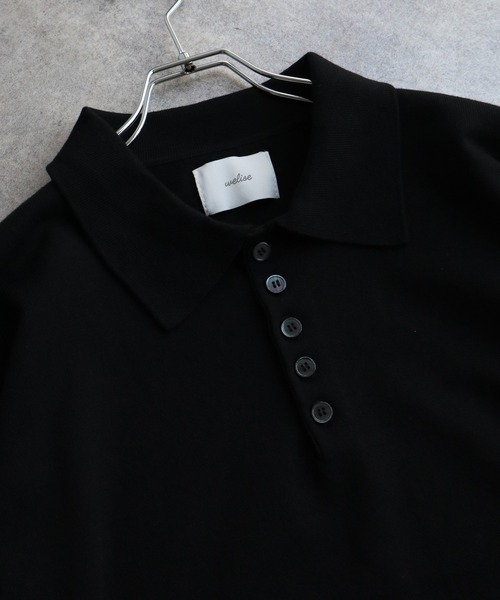 welise(ウェライズ)の「【welise/ウェライズ】サマースムースニット メニーボタン 半袖 ショート丈 ポロシャツ(ポロシャツ・メンズ・チャコールグレー/ホワイト/ブラック/レッド/ネイビー・S/M/L)」の7枚目の写真
