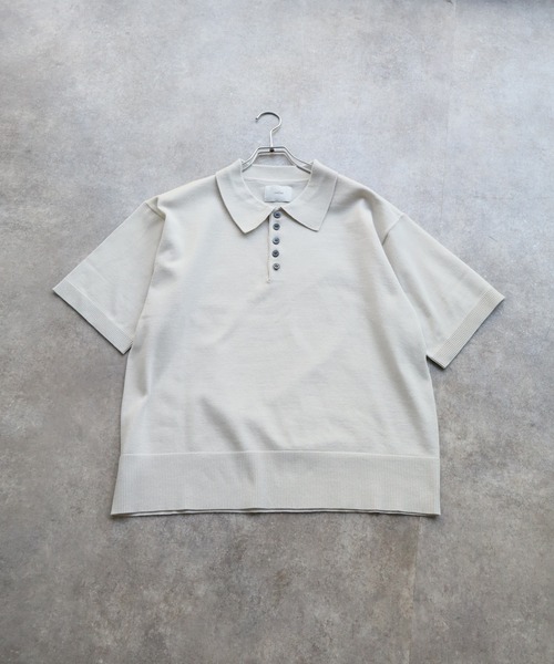 welise(ウェライズ)の「【welise/ウェライズ】サマースムースニット メニーボタン 半袖 ショート丈 ポロシャツ(ポロシャツ・メンズ・チャコールグレー/ホワイト/ブラック/レッド/ネイビー・S/M/L)」の8枚目の写真