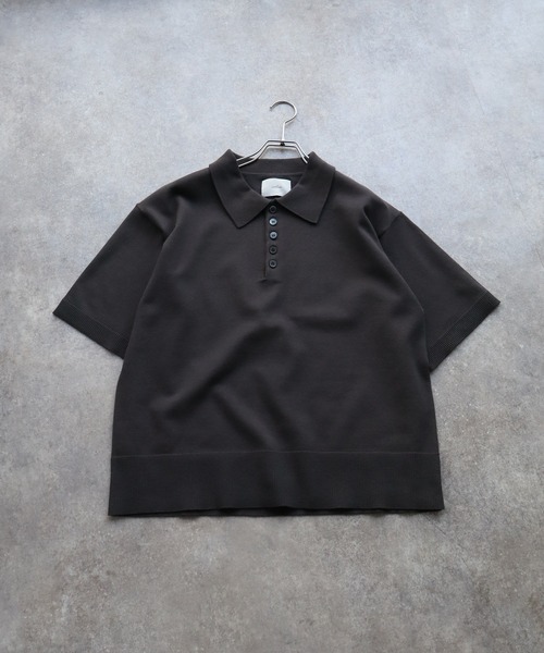welise(ウェライズ)の「【welise/ウェライズ】サマースムースニット メニーボタン 半袖 ショート丈 ポロシャツ(ポロシャツ・メンズ・チャコールグレー/ホワイト/ブラック/レッド/ネイビー・S/M/L)」の10枚目の写真