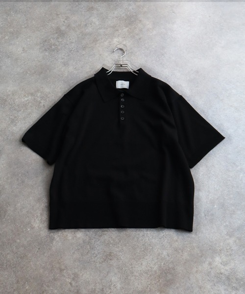 welise(ウェライズ)の「【welise/ウェライズ】サマースムースニット メニーボタン 半袖 ショート丈 ポロシャツ(ポロシャツ・メンズ・チャコールグレー/ホワイト/ブラック/レッド/ネイビー・S/M/L)」の6枚目の写真
