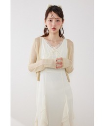 ビジューボタンシアーカーディガン 夏服