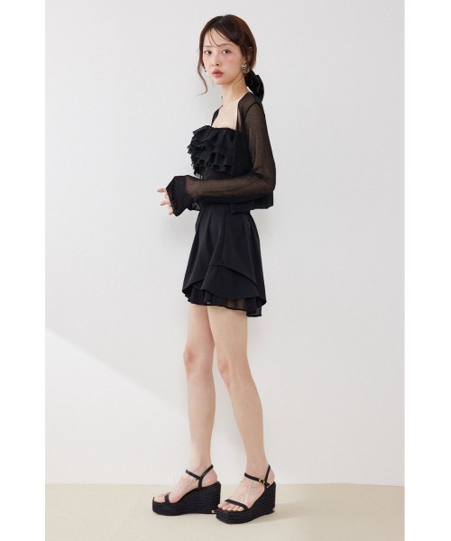 rienda(リエンダ)の「ビジューボタンシアーカーディガン 夏服(カーディガン/ボレロ・レディース・ライトベージュ/ピンク/ホワイト/ブラック・FREE)」の17枚目の写真