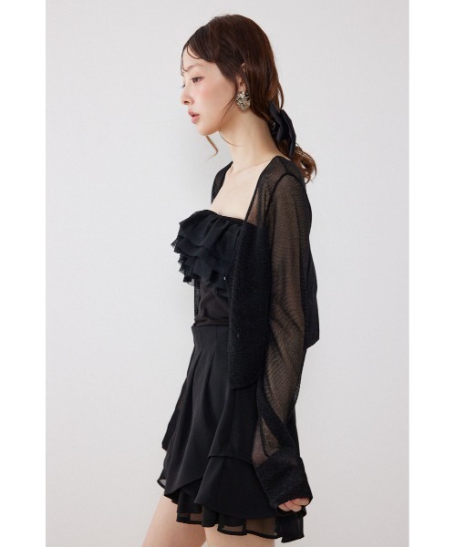 rienda(リエンダ)の「ビジューボタンシアーカーディガン 夏服(カーディガン/ボレロ・レディース・ライトベージュ/ピンク/ホワイト/ブラック・FREE)」の19枚目の写真