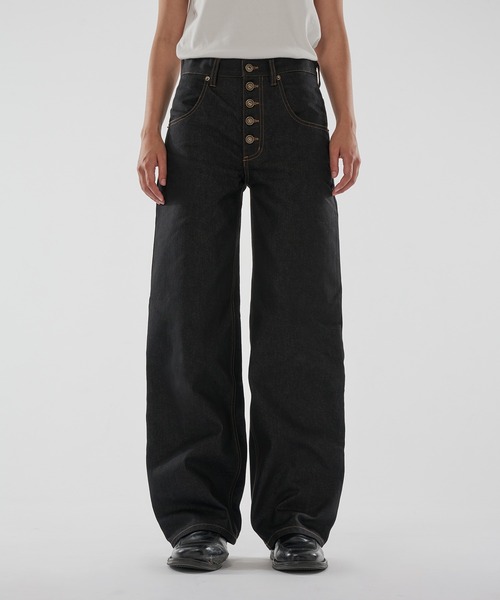 WISH FOR EVER(ウィッシュフォーエバー)の「COOL TOUCH BUTTON FLY DENIM/クールタッチボタンフライデニム(デニムパンツ・メンズ・ブラック・SMALL/MEDIUM/LARGE)」の6枚目の写真