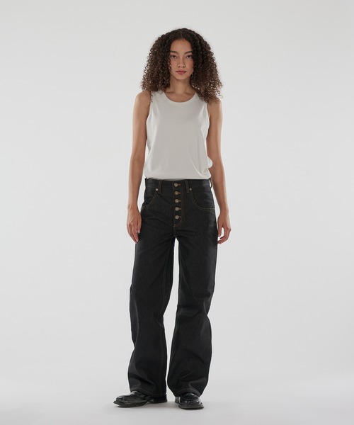 WISH FOR EVER(ウィッシュフォーエバー)の「COOL TOUCH BUTTON FLY DENIM/クールタッチボタンフライデニム(デニムパンツ・メンズ・ブラック・SMALL/MEDIUM/LARGE)」の2枚目の写真