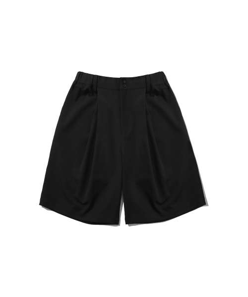 ANGLAN(アングラン)の「Double Tuck Half Slacks - Black(その他パンツ・メンズ・その他・1/2)」の1枚目の写真