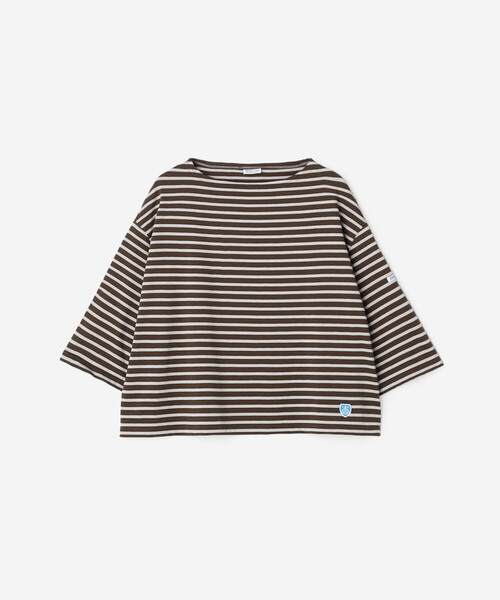 ORCIVAL（オーシバル）の「ORCIVAL | コットン ボートネックボーダーTシャツ WOMEN（Tシャツ/カットソー・レディース・ベージュ系その他/ブラウン系その他/グリーン系その他・1）」の2枚目の写真