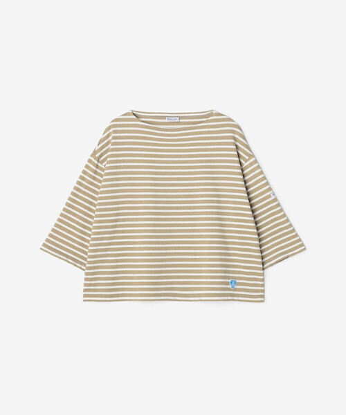 ORCIVAL（オーシバル）の「ORCIVAL | コットン ボートネックボーダーTシャツ WOMEN（Tシャツ/カットソー・レディース・ベージュ系その他/ブラウン系その他/グリーン系その他・1）」の3枚目の写真