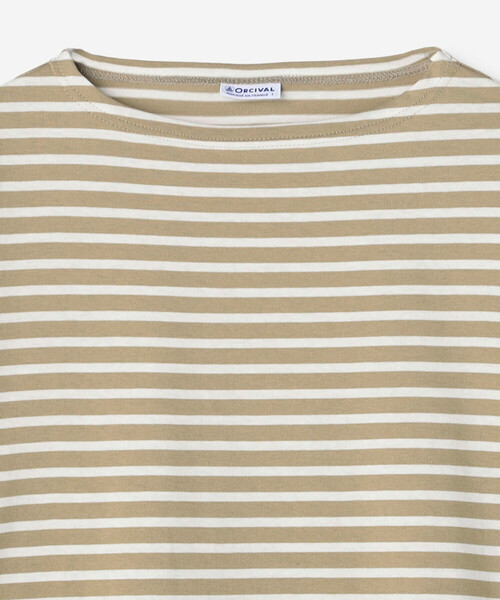 ORCIVAL（オーシバル）の「ORCIVAL | コットン ボートネックボーダーTシャツ WOMEN（Tシャツ/カットソー・レディース・ベージュ系その他/ブラウン系その他/グリーン系その他・1）」の6枚目の写真
