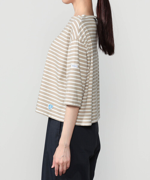 ORCIVAL（オーシバル）の「ORCIVAL | コットン ボートネックボーダーTシャツ WOMEN（Tシャツ/カットソー・レディース・ベージュ系その他/ブラウン系その他/グリーン系その他・1）」の11枚目の写真