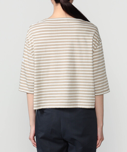 ORCIVAL（オーシバル）の「ORCIVAL | コットン ボートネックボーダーTシャツ WOMEN（Tシャツ/カットソー・レディース・ベージュ系その他/ブラウン系その他/グリーン系その他・1）」の12枚目の写真