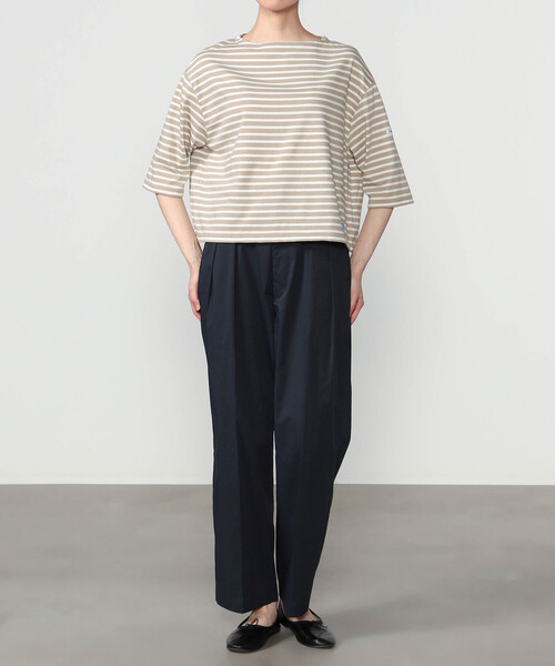 ORCIVAL（オーシバル）の「ORCIVAL | コットン ボートネックボーダーTシャツ WOMEN（Tシャツ/カットソー・レディース・ベージュ系その他/ブラウン系その他/グリーン系その他・1）」の14枚目の写真