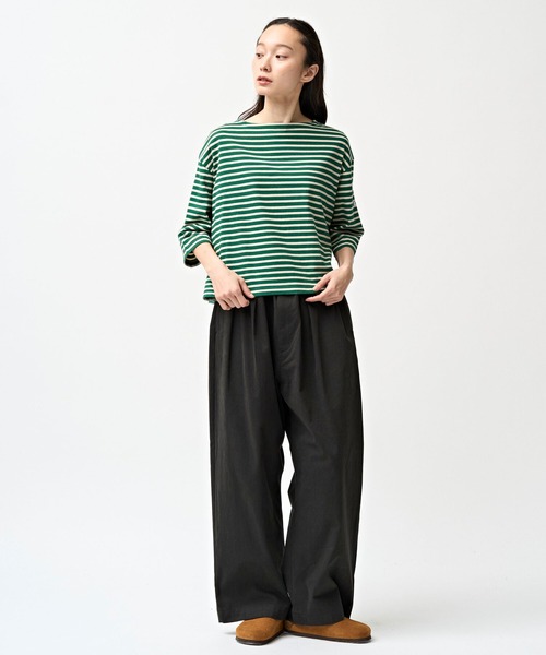 ORCIVAL（オーシバル）の「ORCIVAL | コットン ボートネックボーダーTシャツ WOMEN（Tシャツ/カットソー・レディース・ベージュ系その他/ブラウン系その他/グリーン系その他・1）」の15枚目の写真