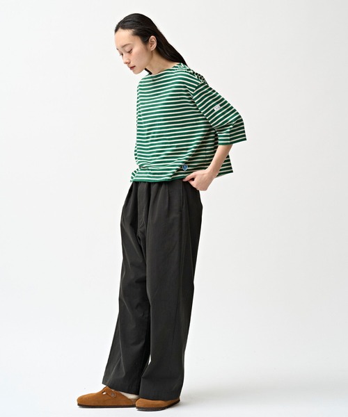 ORCIVAL（オーシバル）の「ORCIVAL | コットン ボートネックボーダーTシャツ WOMEN（Tシャツ/カットソー・レディース・ベージュ系その他/ブラウン系その他/グリーン系その他・1）」の16枚目の写真