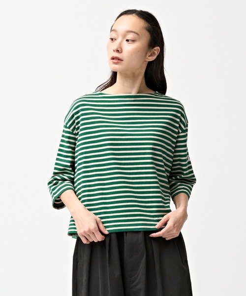 ORCIVAL（オーシバル）の「ORCIVAL | コットン ボートネックボーダーTシャツ WOMEN（Tシャツ/カットソー・レディース・ベージュ系その他/ブラウン系その他/グリーン系その他・1）」の17枚目の写真