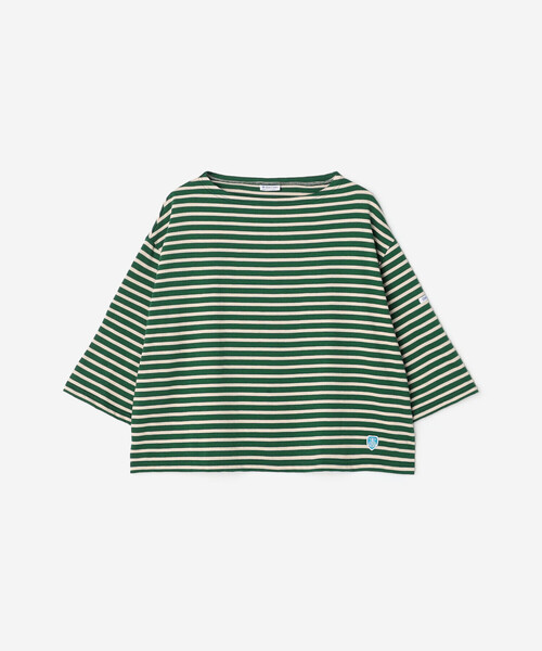 ORCIVAL（オーシバル）の「ORCIVAL | コットン ボートネックボーダーTシャツ WOMEN（Tシャツ/カットソー・レディース・ベージュ系その他/ブラウン系その他/グリーン系その他・1）」の18枚目の写真