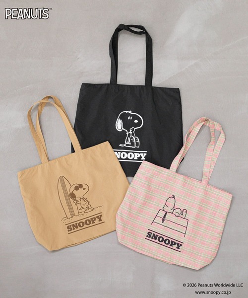 LOWRYS FARM（ローリーズファーム）の「【SNOOPY】トートBAG　660762/GOODS（トートバッグ・レディース・ベージュ/ピンク/ブラック・FREE）」の5枚目の写真