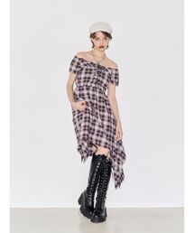オフショルアシメロングワンピース
