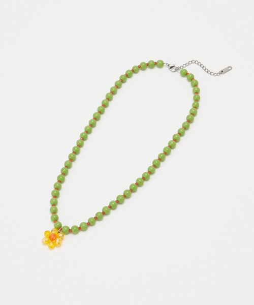 HELLO.SANFRANCISCO(ハローサンフランシスコ)の「【HELLO.SANFRANCISCO】フラワービーズネックレス(ネックレス・レディース・ホワイト/グリーン・ONE SIZE)」の12枚目の写真