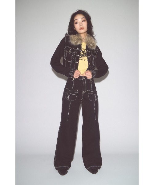 LAGUA GEM（ラグアジェム）の「STITCH COMPACT DENIM ジャケット（デニムジャケット・レディース・ブルー/ブラック・SMALL/MEDIUM）」の7枚目の写真