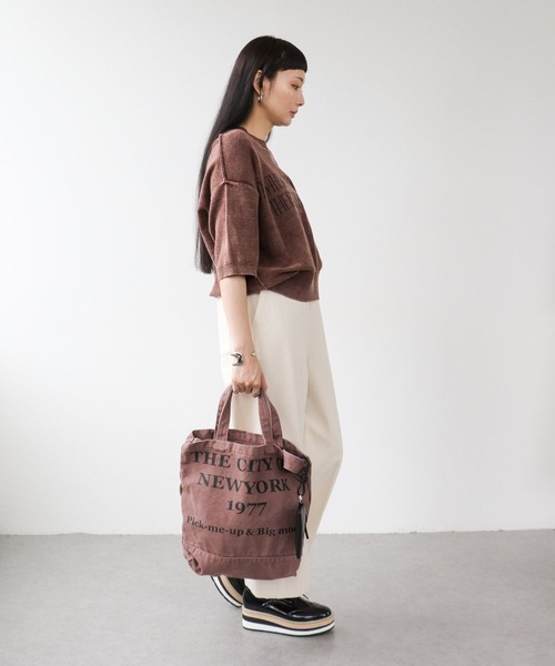 Three Four Time(スリーフォータイム)の「【casselini】WASHED LOGOBAG(トートバッグ・レディース・レオパード/ブラウン/グレー・FREE)」の11枚目の写真