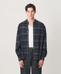 ブラッシュド オンブレチェック レギュラーカラー シャツ