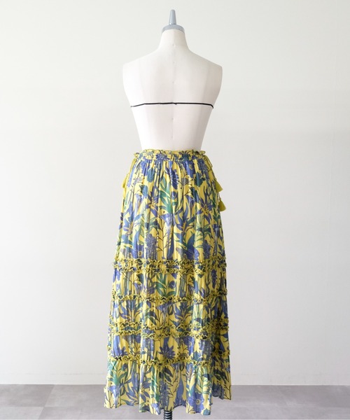 DOLLUPOOPS(ドールアップウップス)の「Lily Print Tiered Skirt(リリープリントティアードスカート)(スカート・レディース・チャコール/イエロー・FREE)」の14枚目の写真