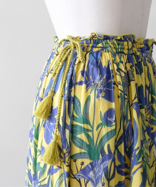 DOLLUPOOPS(ドールアップウップス)の「Lily Print Tiered Skirt(リリープリントティアードスカート)(スカート・レディース・チャコール/イエロー・FREE)」の15枚目の写真
