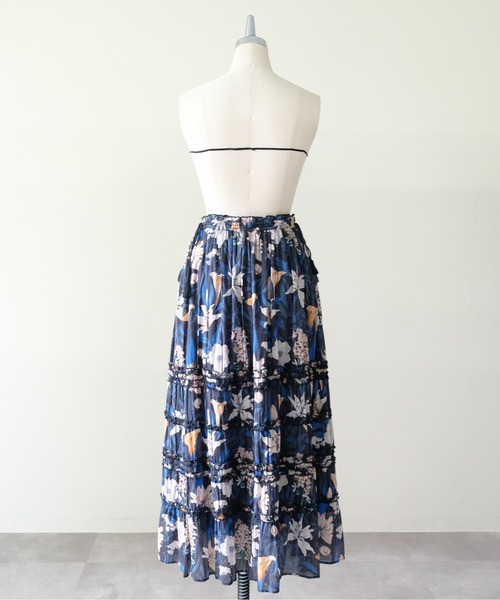 DOLLUPOOPS(ドールアップウップス)の「Lily Print Tiered Skirt(リリープリントティアードスカート)(スカート・レディース・チャコール/イエロー・FREE)」の17枚目の写真