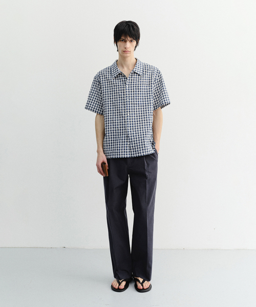 DUNST FOR MEN(ダンストフォーメン)の「CHECKED PAJAMA SHIRT_UNISEX_UDSH6B133_NAVY CHECK(シャツ/ブラウス・メンズ・ネイビー・X-SMALL/SMALL/MEDIUM/LARGE/X-LARGE)」の1枚目の写真