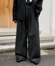 soerte | Wide Buggy Vintage Like Denim Pants (Stripe) / ワイドバギーヴィンテージライクデニムパンツ (ストライプ)(デニムパンツ)