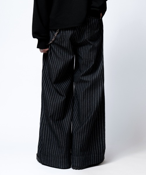 soerte(ソエルテ)の「Wide Buggy Vintage Like Denim Pants (Stripe) / ワイドバギーヴィンテージライクデニムパンツ (ストライプ)(デニムパンツ・メンズ・ブラック・0/3/2/1)」の8枚目の写真