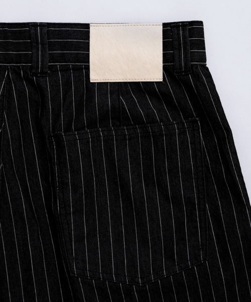 soerte(ソエルテ)の「Wide Buggy Vintage Like Denim Pants (Stripe) / ワイドバギーヴィンテージライクデニムパンツ (ストライプ)(デニムパンツ・メンズ・ブラック・0/3/2/1)」の6枚目の写真