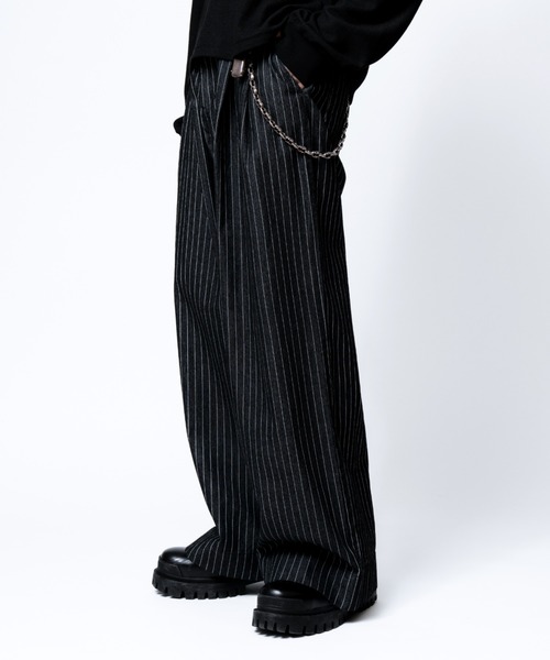 soerte(ソエルテ)の「Wide Buggy Vintage Like Denim Pants (Stripe) / ワイドバギーヴィンテージライクデニムパンツ (ストライプ)(デニムパンツ・メンズ・ブラック・0/3/2/1)」の7枚目の写真