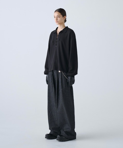 soerte(ソエルテ)の「Wide Buggy Vintage Like Denim Pants (Stripe) / ワイドバギーヴィンテージライクデニムパンツ (ストライプ)(デニムパンツ・メンズ・ブラック・0/3/2/1)」の10枚目の写真