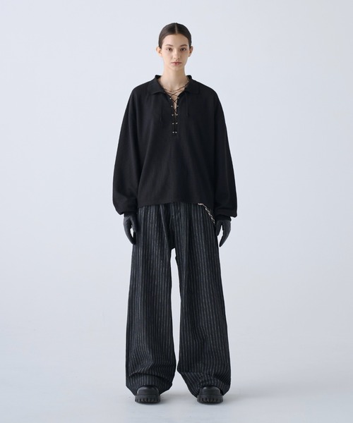 soerte(ソエルテ)の「Wide Buggy Vintage Like Denim Pants (Stripe) / ワイドバギーヴィンテージライクデニムパンツ (ストライプ)(デニムパンツ・メンズ・ブラック・0/3/2/1)」の11枚目の写真