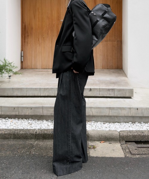 soerte(ソエルテ)の「Wide Buggy Vintage Like Denim Pants (Stripe) / ワイドバギーヴィンテージライクデニムパンツ (ストライプ)(デニムパンツ・メンズ・ブラック・0/3/2/1)」の12枚目の写真