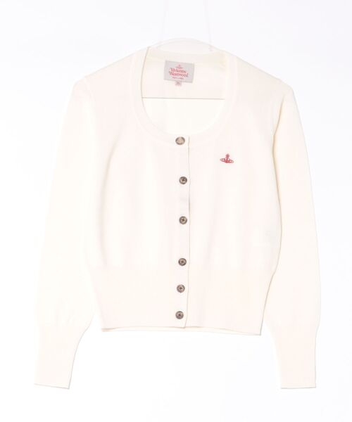 Vivienne Westwood（ヴィヴィアンウエストウッド）の「ﾌｧｲﾝｳｰﾙﾍﾞｰｼｯｸﾗｳﾝﾄﾞﾈｯｸｶｰﾃﾞｨｶﾞﾝ（カーディガン/ボレロ・レディース・ブルー/ブラック/オフホワイト・40/38）」の2枚目の写真