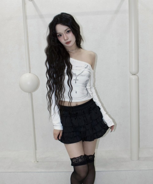 REINE NOIRE(レーヌノワール)の「lure fit tops. / ルアー フィット トップス(Tシャツ/カットソー・レディース・ホワイト・FREE)」の4枚目の写真
