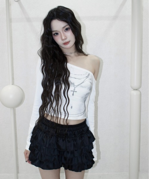 REINE NOIRE(レーヌノワール)の「lure fit tops. / ルアー フィット トップス(Tシャツ/カットソー・レディース・ホワイト・FREE)」の6枚目の写真