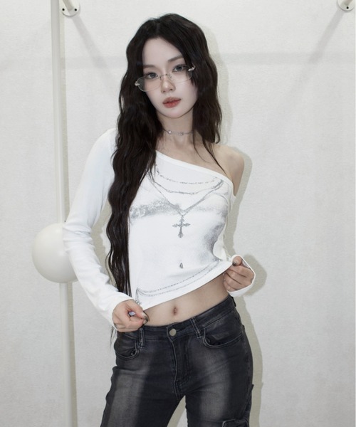 REINE NOIRE(レーヌノワール)の「lure fit tops. / ルアー フィット トップス(Tシャツ/カットソー・レディース・ホワイト・FREE)」の9枚目の写真