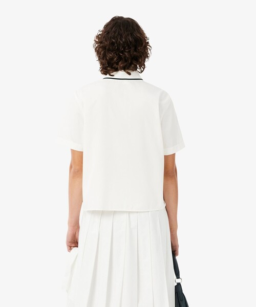 LACOSTE(ラコステ)の「ラインカラーワイドシルエットシャツ(シャツ/ブラウス・レディース・オフホワイト/ライトブルー・38/36)」の5枚目の写真